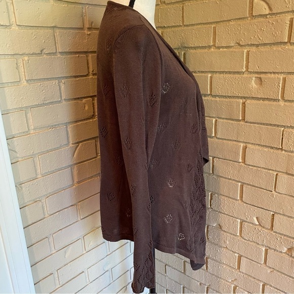 Sundance Long Sleeve Open Front Waterfall Cardigan Sz Petite Large L Open Weave - Picture 3 of 7